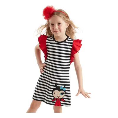 Denokids Lucky Girl Striped Ruffle Summer Dress