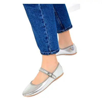 Soho Silver Snake Women's Flats