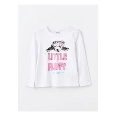 LC Waikiki LCW Crew Neck Printed Long Sleeve Girls' T-Shirt