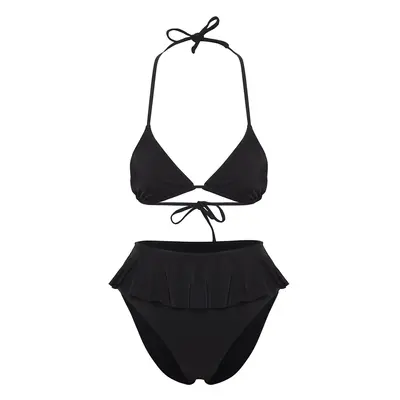 Trendyol Black*001 Plain Triangle High Waist Bikini Set