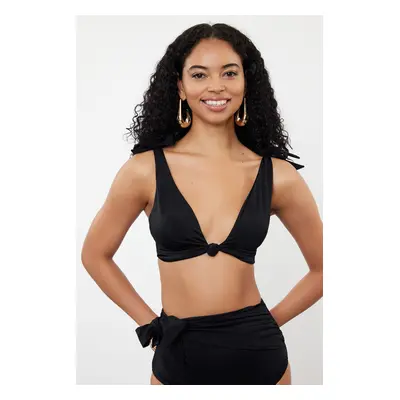 Trendyol Black Bralette Knotted Bikini Top