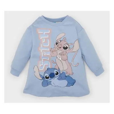 DEFACTO Baby Girl Disney Lilo & Stitch Crew Neck Long Sleeve Sweat Dress