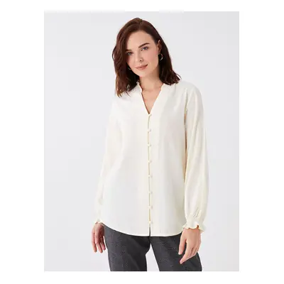 LC Waikiki V-Neck Plain Long Sleeve Women's Blouse