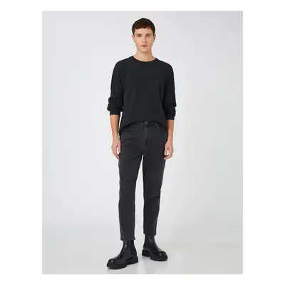 Koton Basic Knitwear Sweater Textured Crew Neck Slim Fit