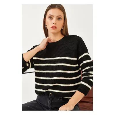 Bianco Lucci Women's Striped Thessaloniki Knitted Knitwear Sweater