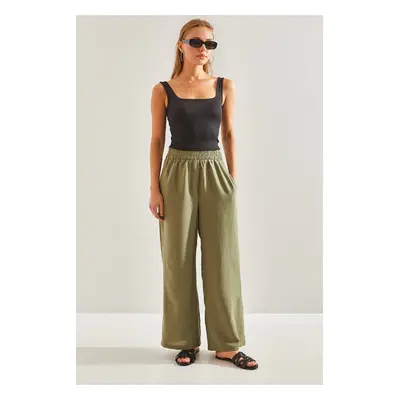 Bianco Lucci Women's Elastic Waist Trousers