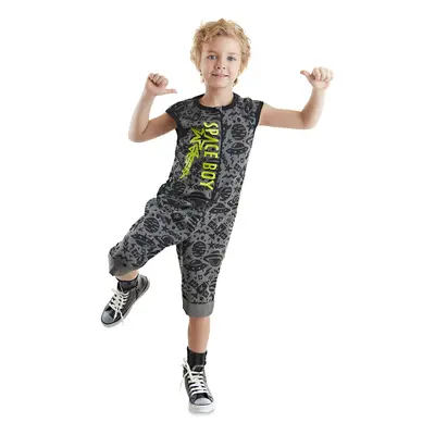 Denokids Boy Gray Space Rocket Jumpsuit