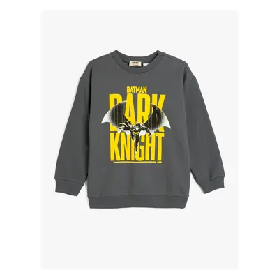 Koton Batman Sweatshirt Licensed Long Sleeve Crew Neck Cotton Raised