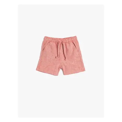 Koton Linen Shorts with Tie Waist and Pockets