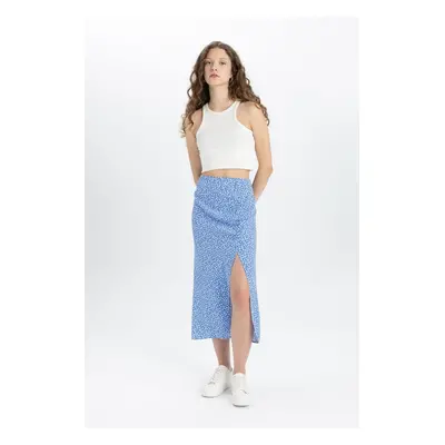 DEFACTO A Cut Patterned Slit Moroccan Midi Skirt