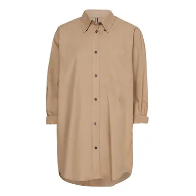 Tommy Hilfiger Shirt - ORG COTTON OVERSIZED SHIRT LS beige