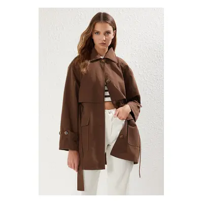 Trendyol Dark Brown Regular Trench Coat