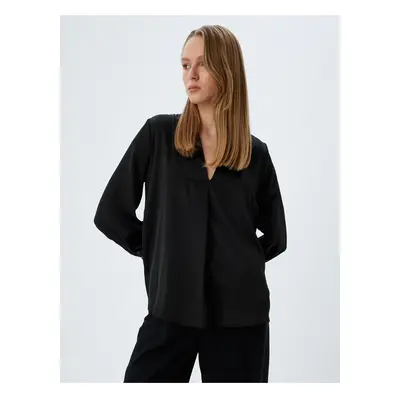 Koton V Neck Blouse Long Sleeve Regular Fit