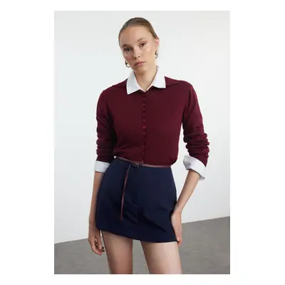 Trendyol Navy Blue Belted Mini Woven Shorts Skirt