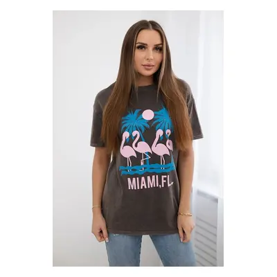 Blůza z drcené bavlny Miami hnědá