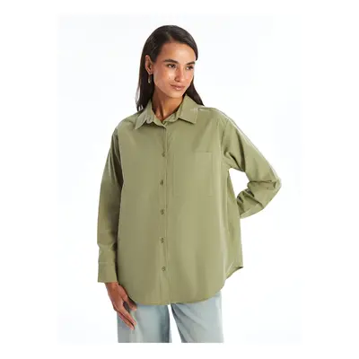 LC Waikiki Lcw Plain Long Sleeve Oversize Poplin Women's Shirt