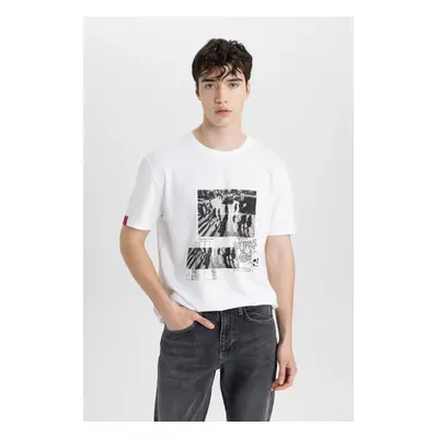 DEFACTO Regular Fit Crew Neck Printed Short Sleeve T-Shirt