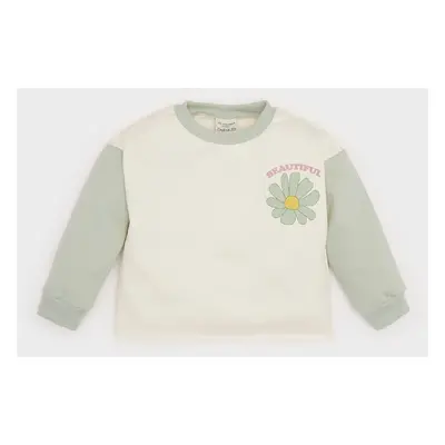 DEFACTO Baby Girl Crew Neck Floral Inside Soft Feather Sweatshirt