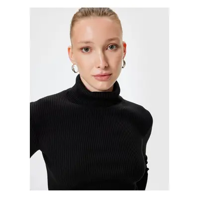 Koton Basic Long Sleeve Ribbed Knit Turtleneck Sweater