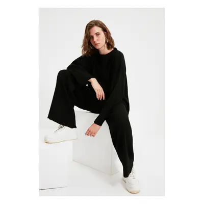 Trendyol Black Basic Crew Neck Knitwear Bottom-Top Set