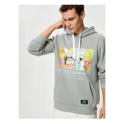 Koton Rick and Morty Hoodie Kangaroo Licensed Printed with Pocket