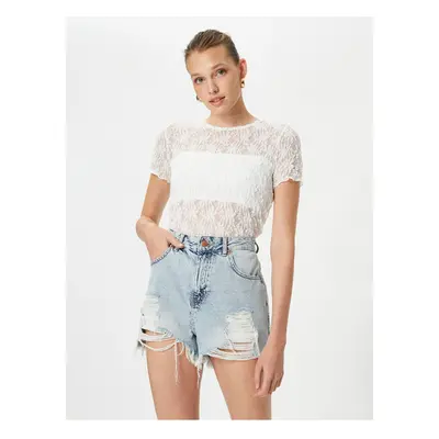 Koton Lace Short Sleeve T-Shirt