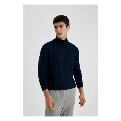 DEFACTO Standard Fit Regular Cut Turtleneck Basic Plain Knitwear Sweater