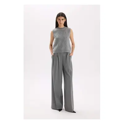 DEFACTO Pants Wide Leg Pocket High Waist Wide Leg Long Length