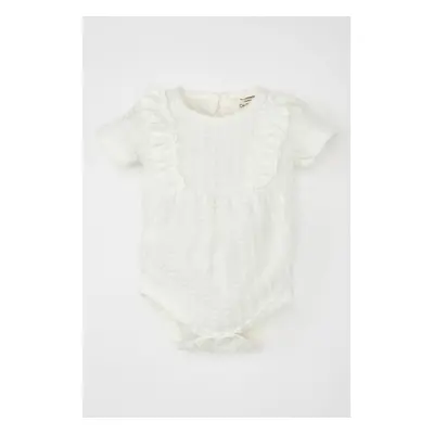 DEFACTO Baby Girl Newborn Crew Neck Short Sleeve Snap-On Body