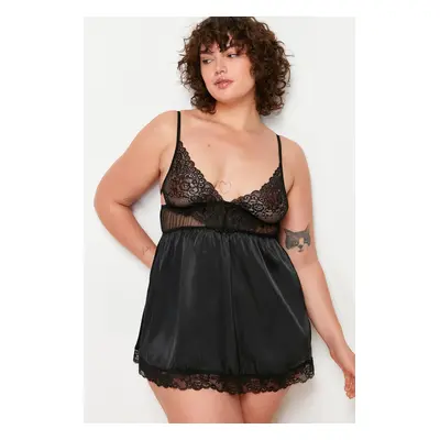 Trendyol Curve Black Lace Detailed Babydoll