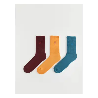 LC Waikiki Embroidered Men's Socks 3-Piece