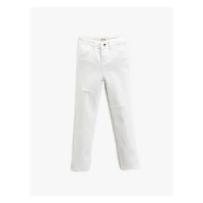 Koton Basic Jeans Trousers 5-Pocket Slim Fit Worn.