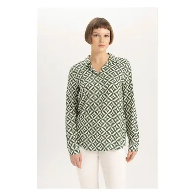 DEFACTO Regular Fit Long Sleeve Patterned Shirt