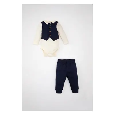 DEFACTO Baby Boy Long Sleeve Snap Body Sweatpants 2-Piece Set