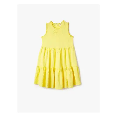 Koton Dress Ruffled Sleeveless Round Neck Layered