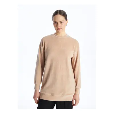 LC Waikiki Crew Neck Plain Long Sleeve Velvet Women's Tunic