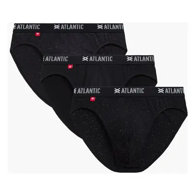 3-PACK Pánské slipy Atlantic Sport - černá