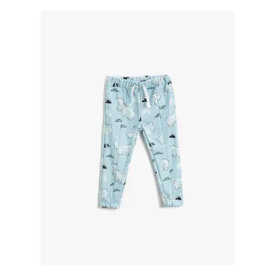 Koton Baby Boy Soft Textured Polar Bear Printed Jogger Sweatpants