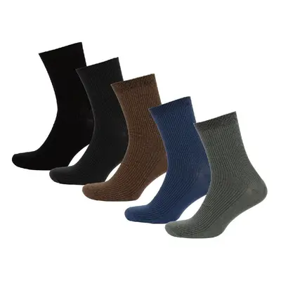 DEFACTO Men's Comfortable Elastic 5-Piece Cotton Socks