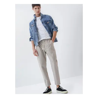 Béžové pánské chino kalhoty Salsa Jeans Tapered - Pánské