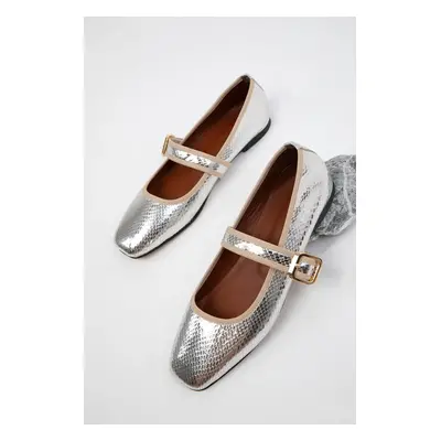 Soho Silver Snake Women's Ballerina