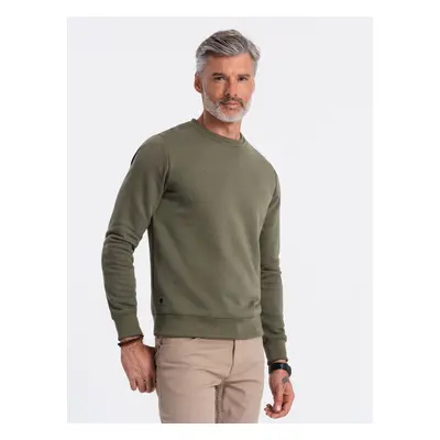 Ombre BASIC men's hoodless sweatshirt - dark olive green