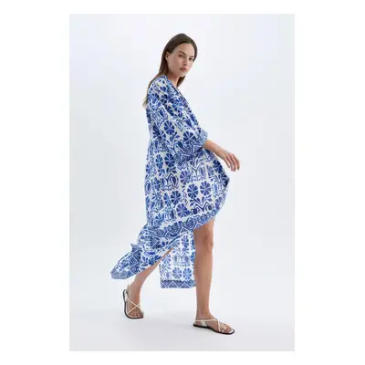 DEFACTO Fall in Love Ethnic Patterned Cotton Beach Dress