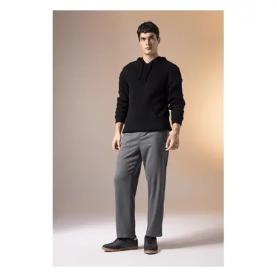 DEFACTO Trousers Relax Fit Waist Tie Pocket Basic Plain Straight Leg