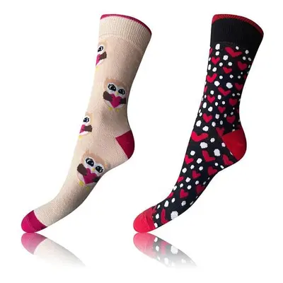 Bellinda CRAZY SOCKS 2x - Cheerful Socks Pairs - White - Red - Black