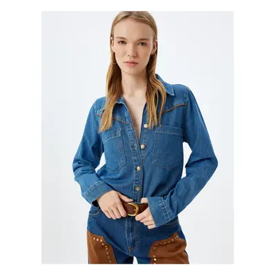 Koton Medium Indigo Women's Shirt