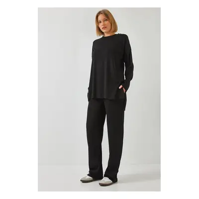 Bianco Lucci Women's Basic Trousers Top-Bottom Team