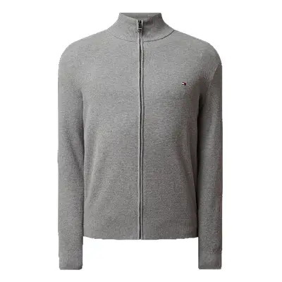 Tommy Hilfiger Sweater - 100% COTTON STRUCTURED ZIPPER THRU grey