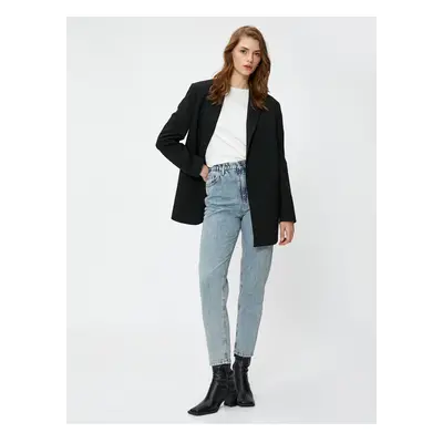 Koton High Waist Jeans Mírně Skinny Leg - Mom Jeans