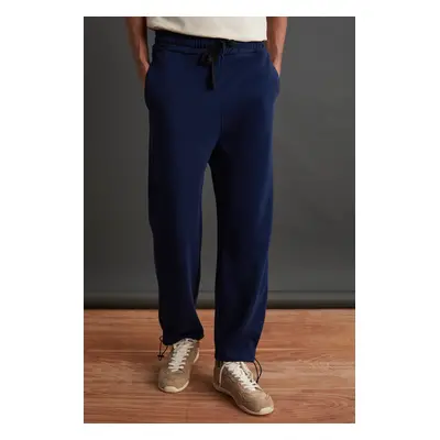 GRIMELANGE Internal Men's Soft, Comfortable, Elasticated, Leg Comfort, Navy Blue Sweatpant